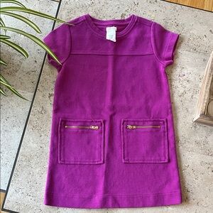 Crewcuts Magenta Kids Dress with Zipper Pockets